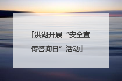 洪湖开展“安全宣传咨询日”活动