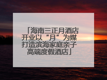 海南三正月酒店开业以“月”为媒打造滨海家庭亲子高端度假酒店