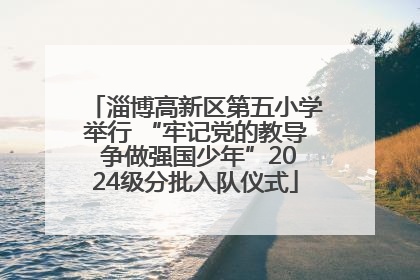 淄博高新区第五小学举行 “牢记党的教导 争做强国少年”2024级分批入队仪式
