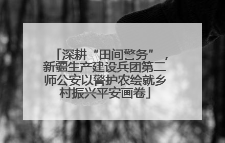 深耕“田间警务”，新疆生产建设兵团第二师公安以警护农绘就乡村振兴平安画卷