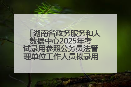 湖南省政务服务和大数据中心2025年考试录用参照公务员法管理单位工作人员拟录用人员名单公示