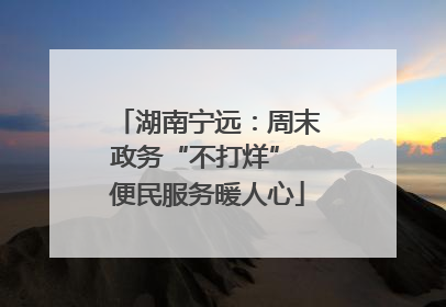 湖南宁远：周末政务“不打烊” 便民服务暖人心