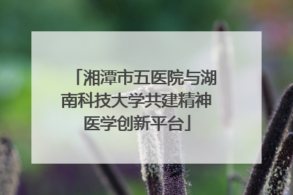 湘潭市五医院与湖南科技大学共建精神医学创新平台