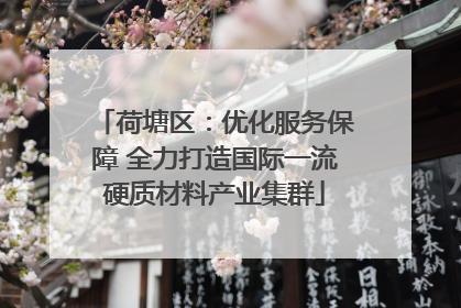 荷塘区：优化服务保障 全力打造国际一流硬质材料产业集群