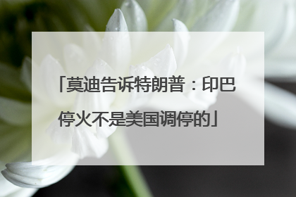 莫迪告诉特朗普：印巴停火不是美国调停的