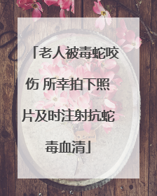 老人被毒蛇咬伤 所幸拍下照片及时注射抗蛇毒血清