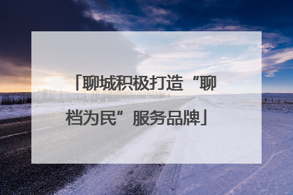聊城积极打造“聊档为民”服务品牌