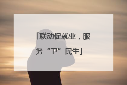 联动促就业，服务“卫”民生