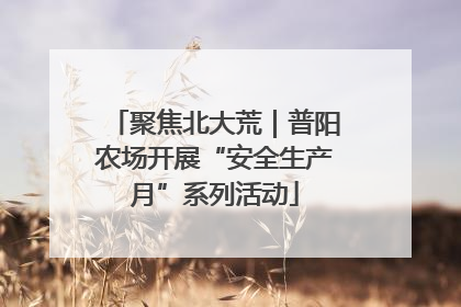 聚焦北大荒｜普阳农场开展“安全生产月”系列活动