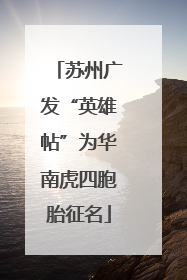 苏州广发“英雄帖”为华南虎四胞胎征名