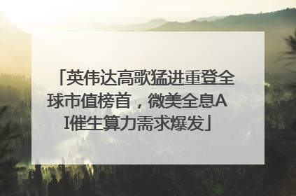 英伟达高歌猛进重登全球市值榜首，微美全息AI催生算力需求爆发