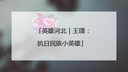 英雄河北｜王璞：抗日民族小英雄