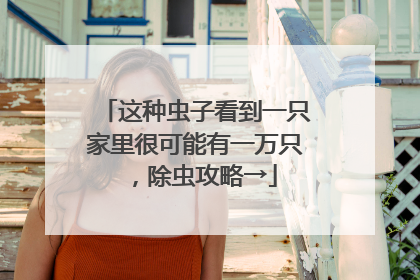 这种虫子看到一只家里很可能有一万只，除虫攻略→