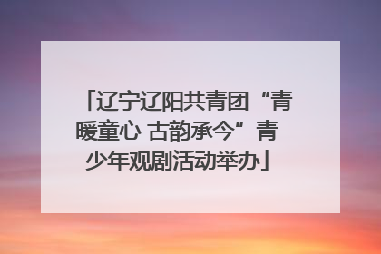 辽宁辽阳共青团“青暖童心 古韵承今”青少年观剧活动举办