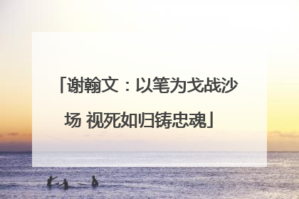 谢翰文：以笔为戈战沙场 视死如归铸忠魂