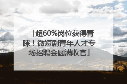 超60%岗位获得青睐！微短剧青年人才专场招聘会圆满收官