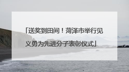 送奖到田间！菏泽市举行见义勇为先进分子表彰仪式