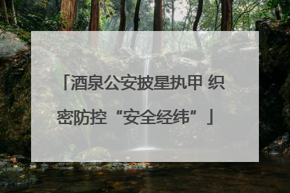 酒泉公安披星执甲 织密防控“安全经纬”