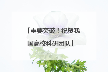 重要突破！祝贺我国高校科研团队