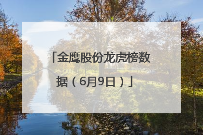 金鹰股份龙虎榜数据（6月9日）