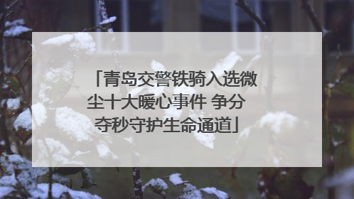 青岛交警铁骑入选微尘十大暖心事件 争分夺秒守护生命通道
