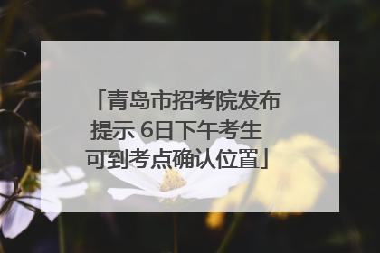 青岛市招考院发布提示 6日下午考生可到考点确认位置