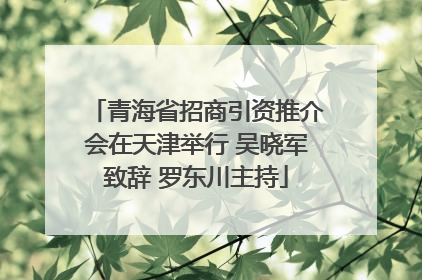 青海省招商引资推介会在天津举行 吴晓军致辞 罗东川主持