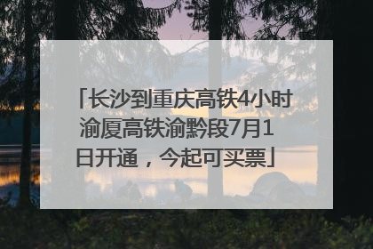 长沙到重庆高铁4小时 渝厦高铁渝黔段7月1日开通，今起可买票