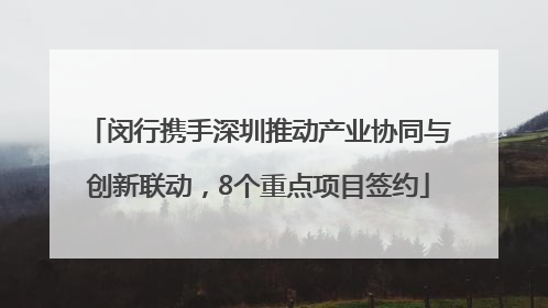 闵行携手深圳推动产业协同与创新联动，8个重点项目签约