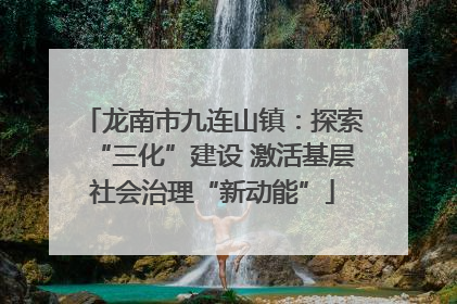 龙南市九连山镇：探索“三化”建设 激活基层社会治理“新动能”