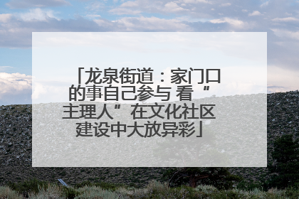 龙泉街道：家门口的事自己参与 看“主理人”在文化社区建设中大放异彩
