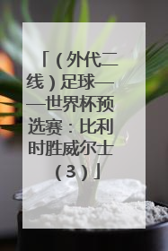 （外代二线）足球——世界杯预选赛：比利时胜威尔士（3）