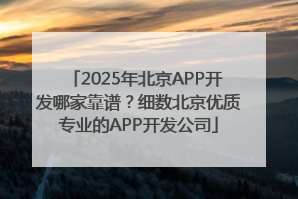 2025年北京APP开发哪家靠谱？细数北京优质专业的APP开发公司