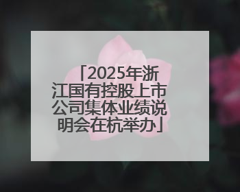 2025年浙江国有控股上市公司集体业绩说明会在杭举办