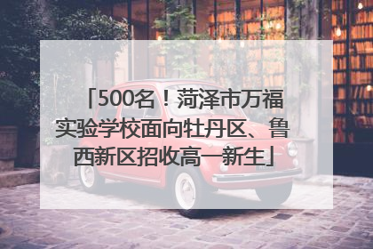 500名！菏泽市万福实验学校面向牡丹区、鲁西新区招收高一新生